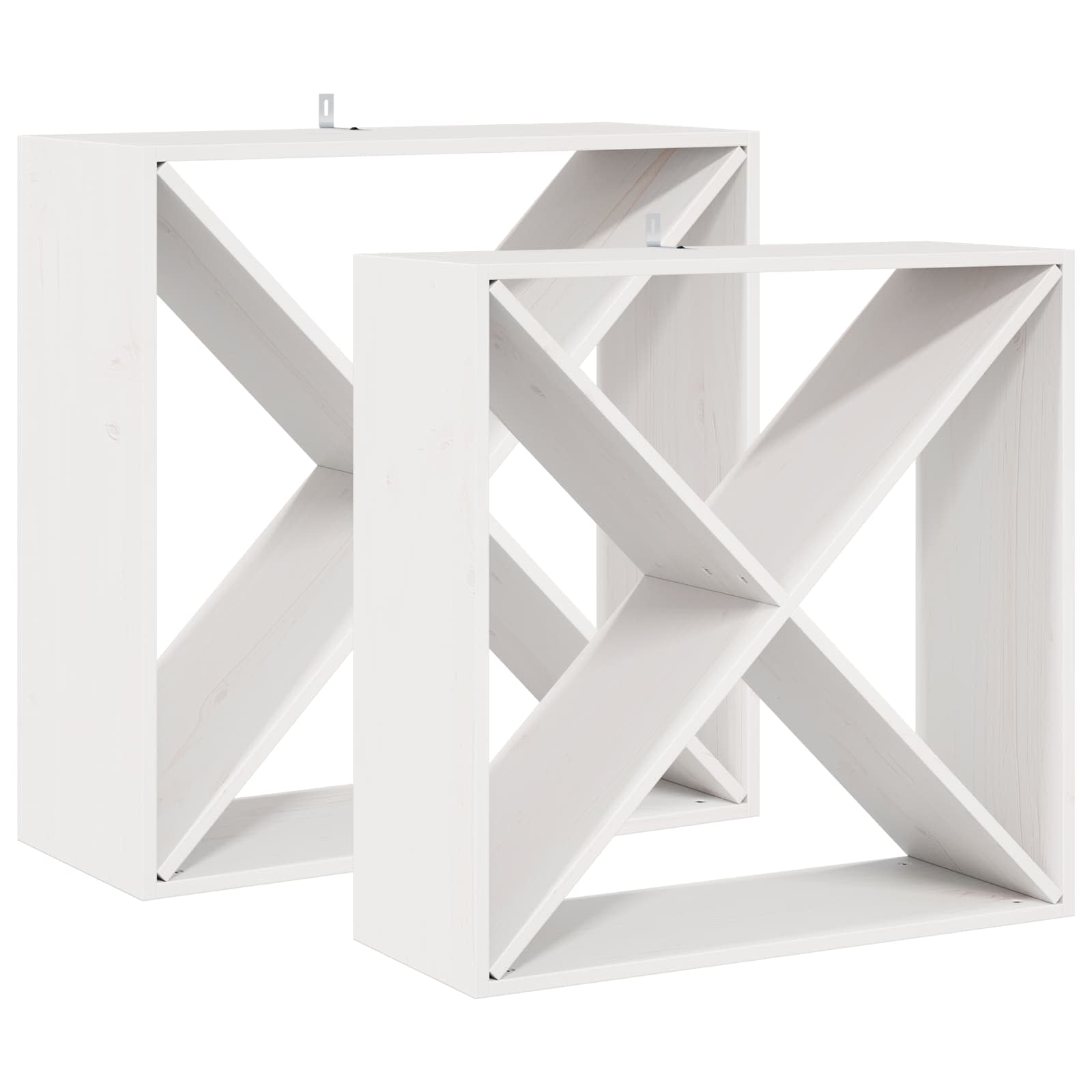 Weinregal 2 Pcs 62 X 25 X 62 Cm Massives Kiefernholz