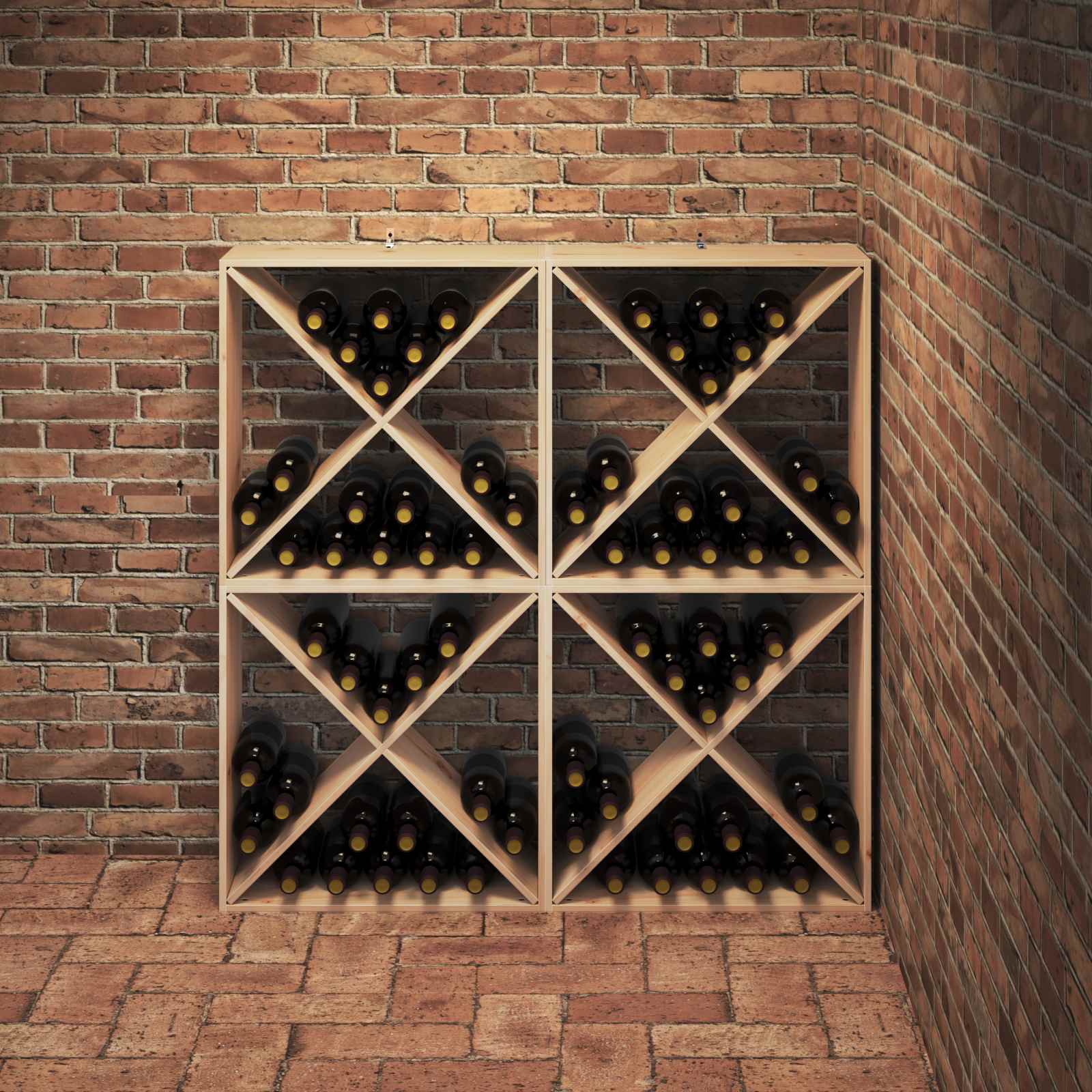 Weinregal 4 Pcs 62 X 25 X 62 Cm Massives Kiefernholz