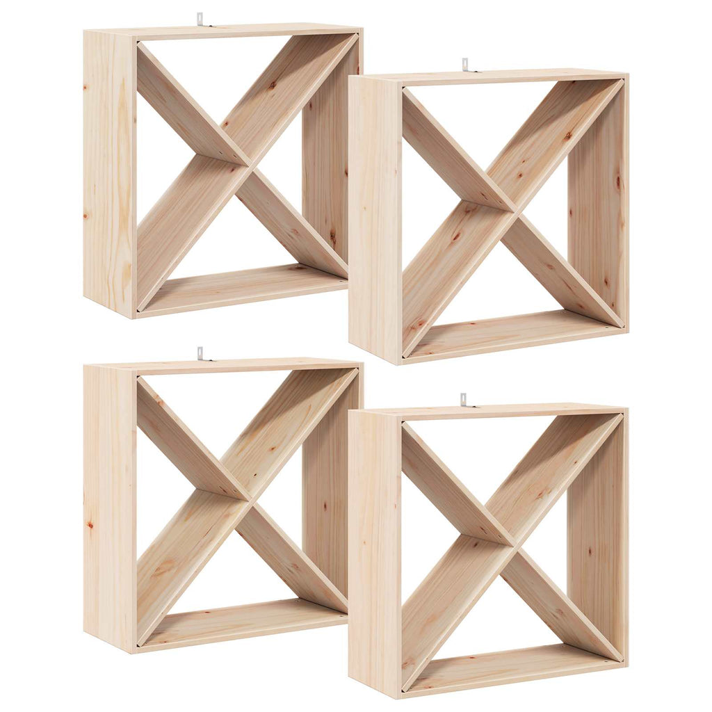 Weinregal 4 Pcs 62 X 25 X 62 Cm Massives Kiefernholz