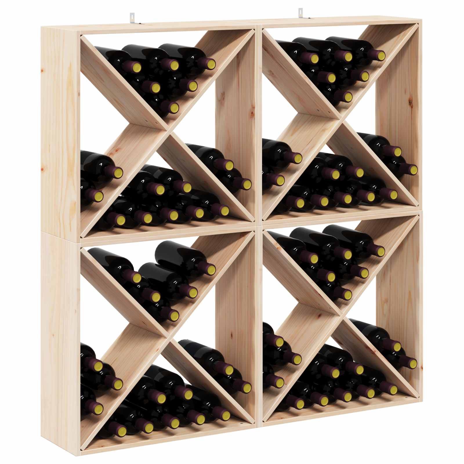 Weinregal 4 Pcs 62 X 25 X 62 Cm Massives Kiefernholz