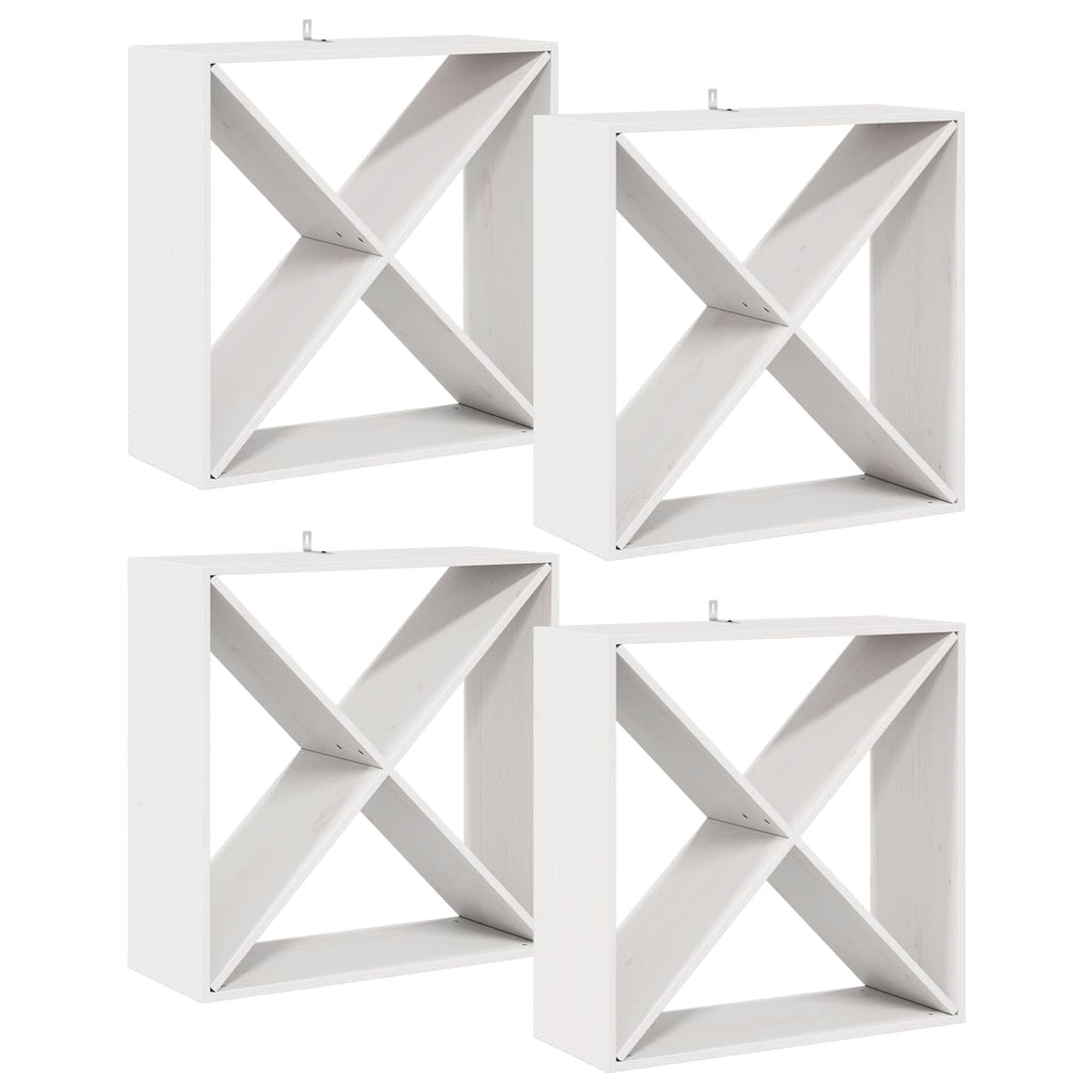 Weinregal 4 Pcs 62 X 25 X 62 Cm Massives Kiefernholz
