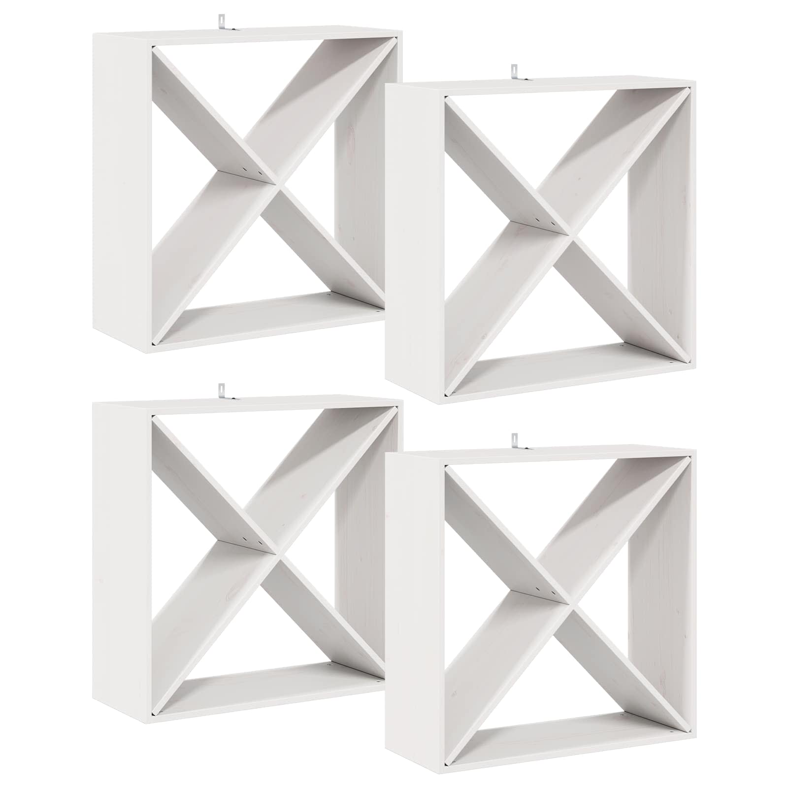 Weinregal 4 Pcs 62 X 25 X 62 Cm Massives Kiefernholz