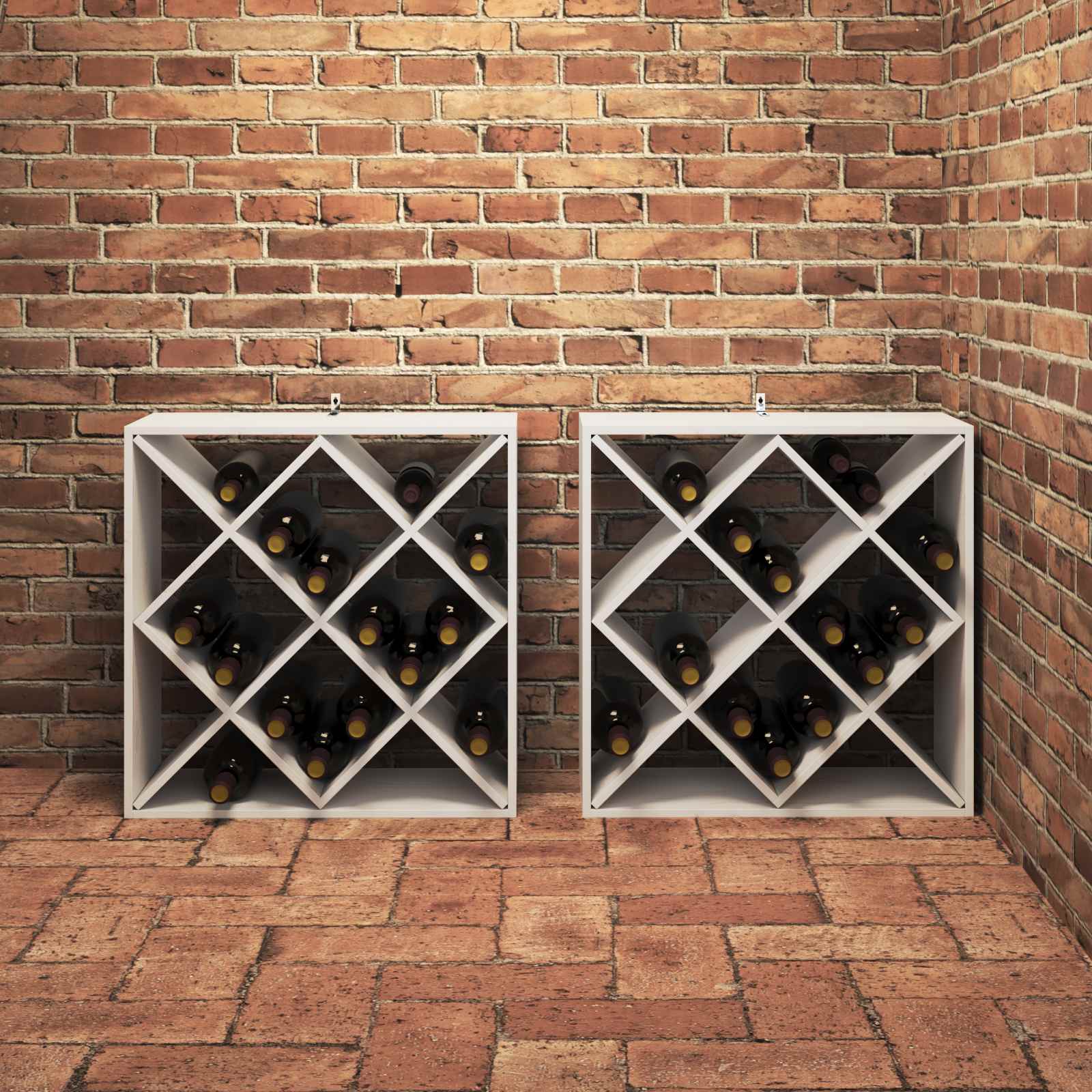 Weinregal 2 Pcs 62 X 25 X 62 Cm Massives Kiefernholz