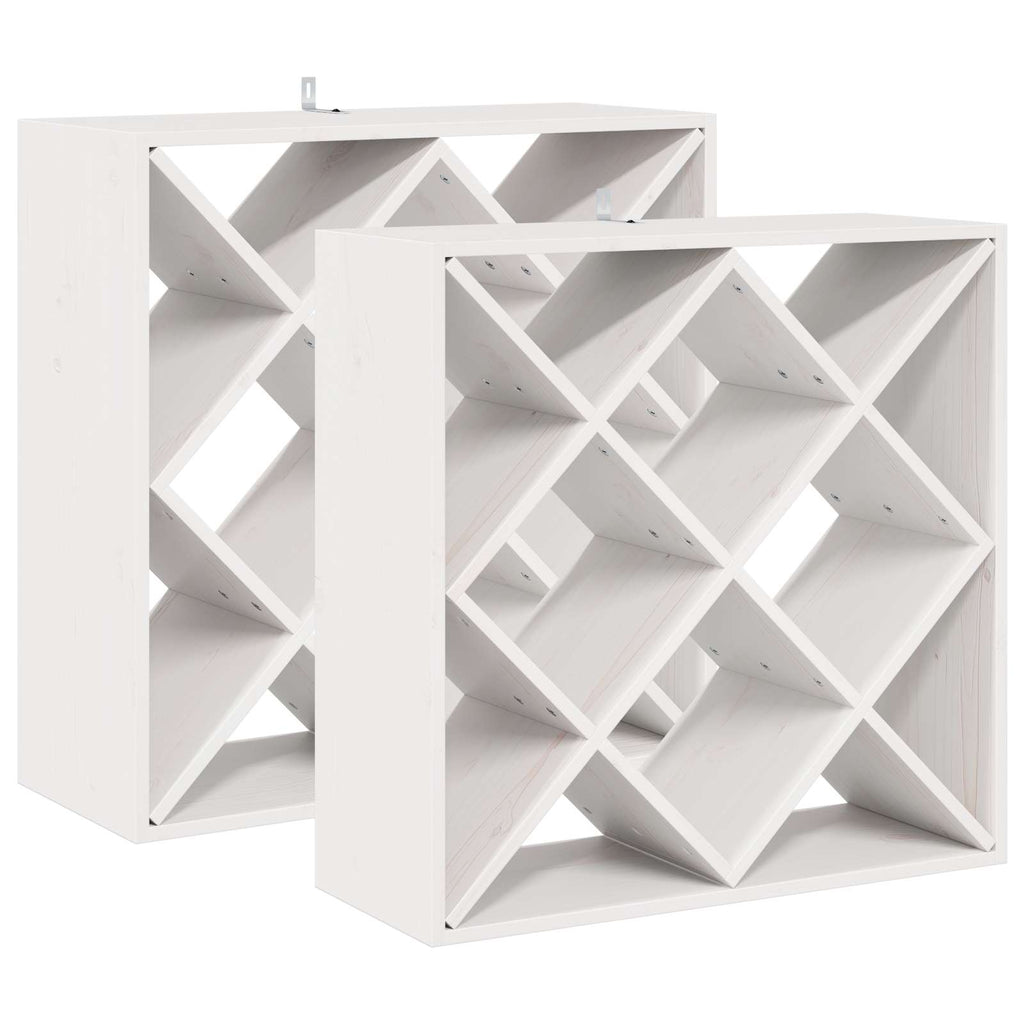 Weinregal 2 Pcs 62 X 25 X 62 Cm Massives Kiefernholz