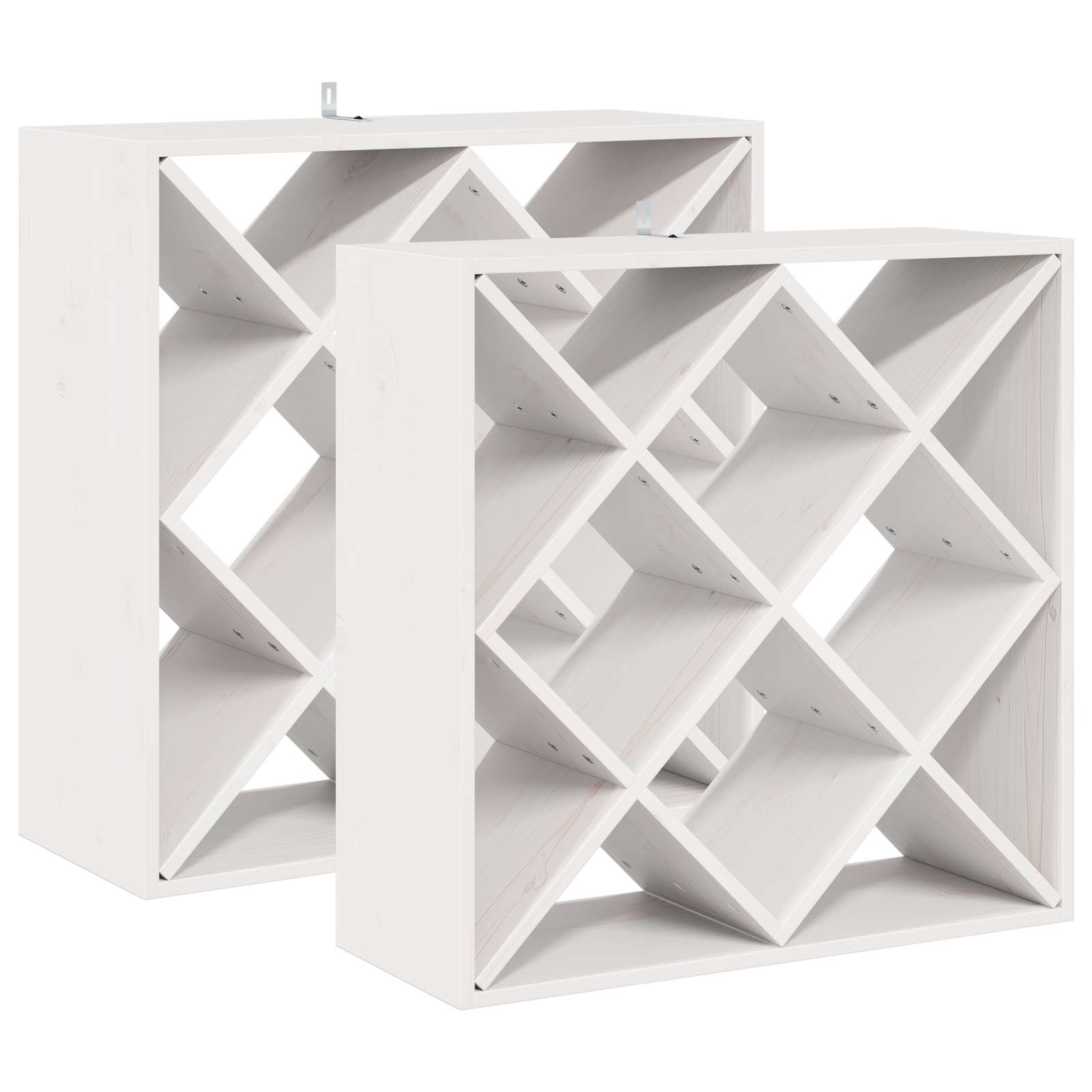 Weinregal 2 Pcs 62 X 25 X 62 Cm Massives Kiefernholz