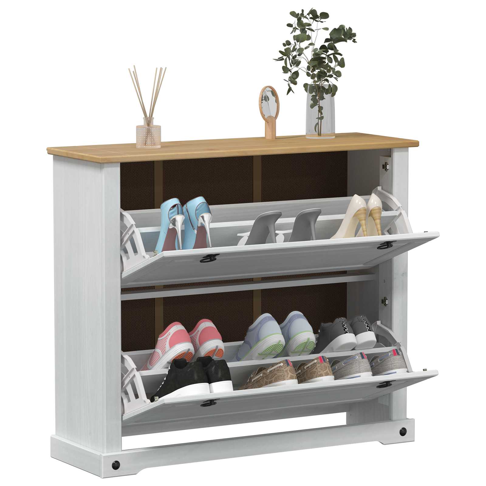 Schuhschrank Corona 99 X 32 X Massives Kiefernholz