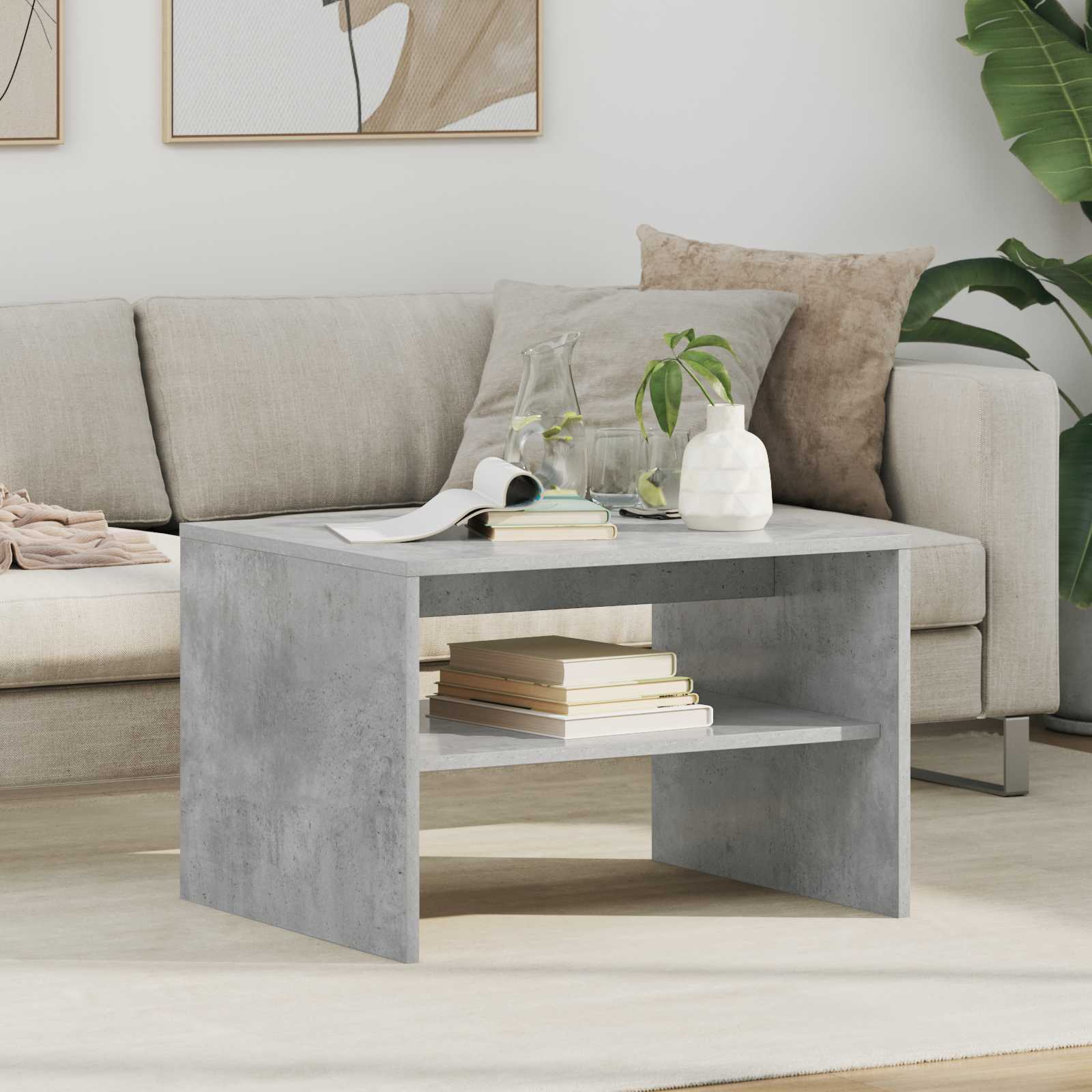 Couchtisch Beton Grau Holzwerkstoff