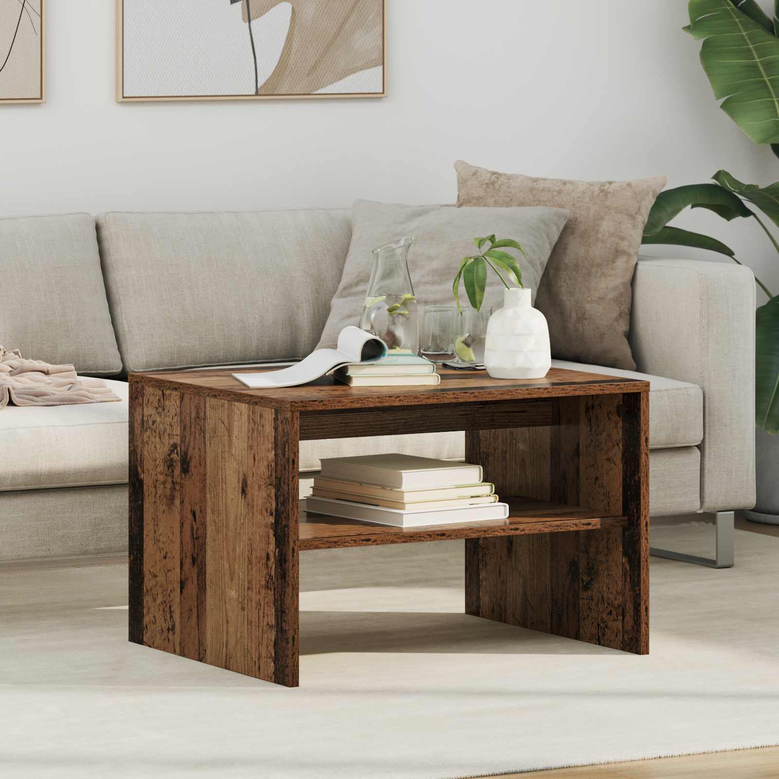 Couchtisch Beton Grau Holzwerkstoff