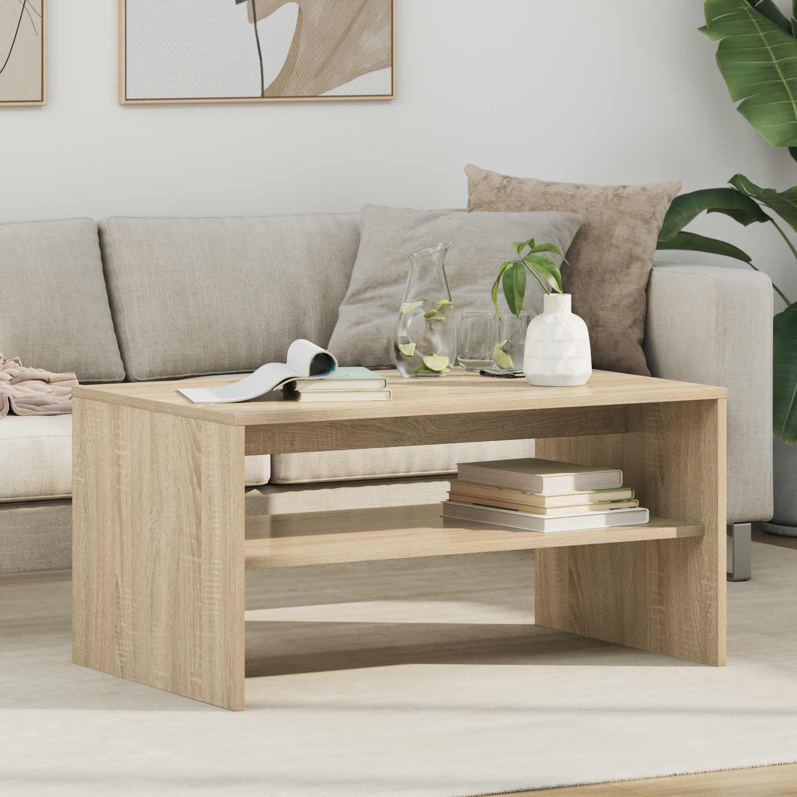 Couchtisch Beton Grau Holzwerkstoff
