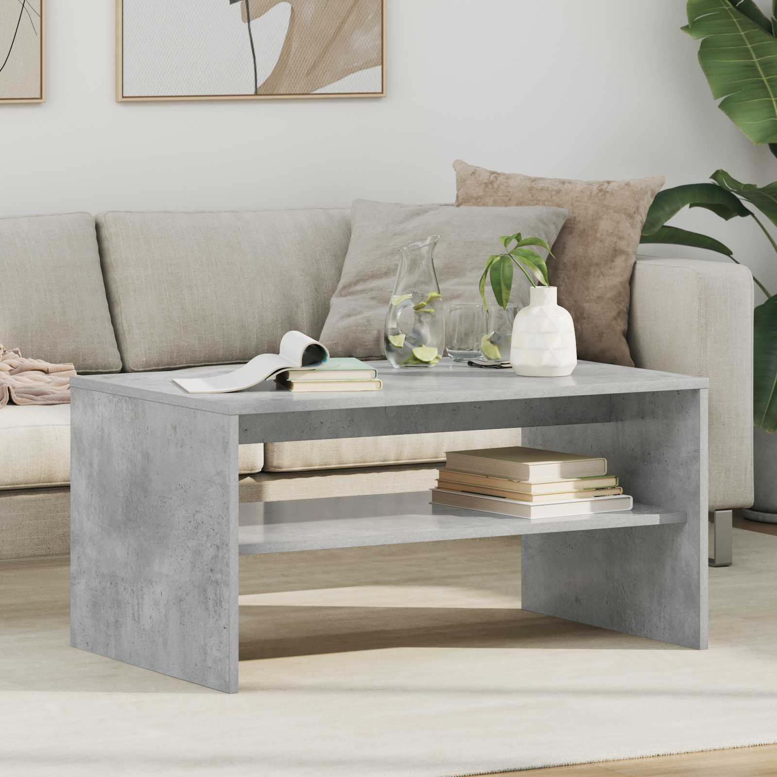 Couchtisch Beton Grau Holzwerkstoff