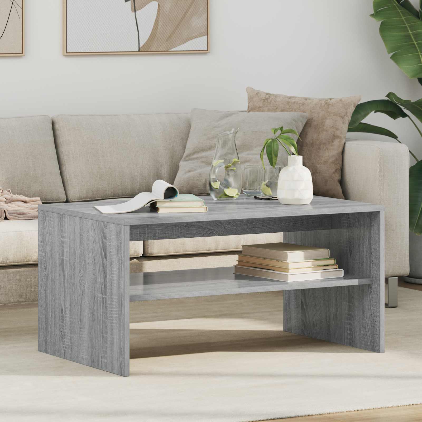 Couchtisch Beton Grau Holzwerkstoff