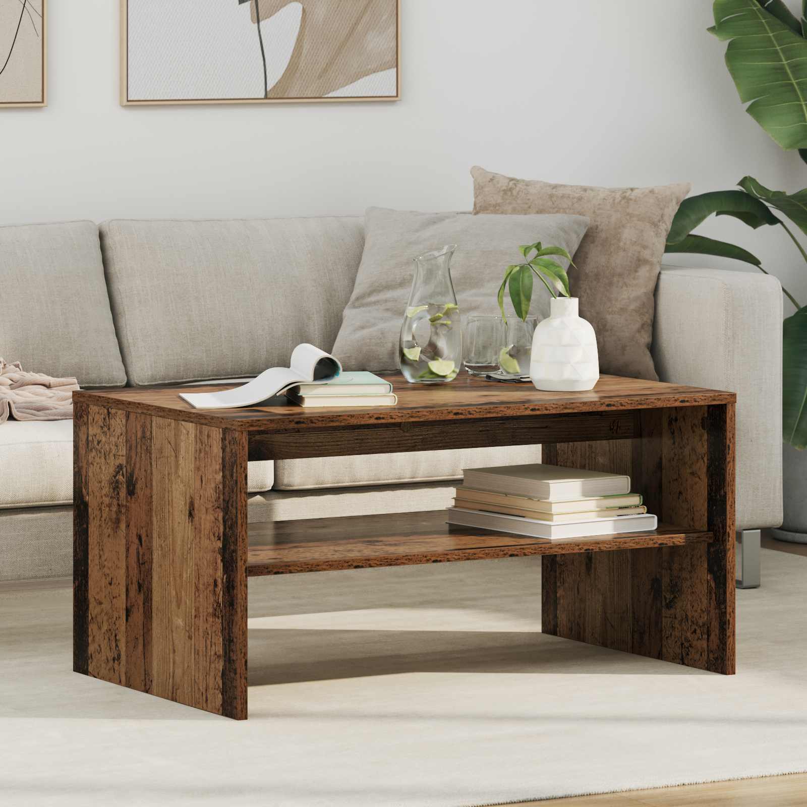 Couchtisch Beton Grau Holzwerkstoff