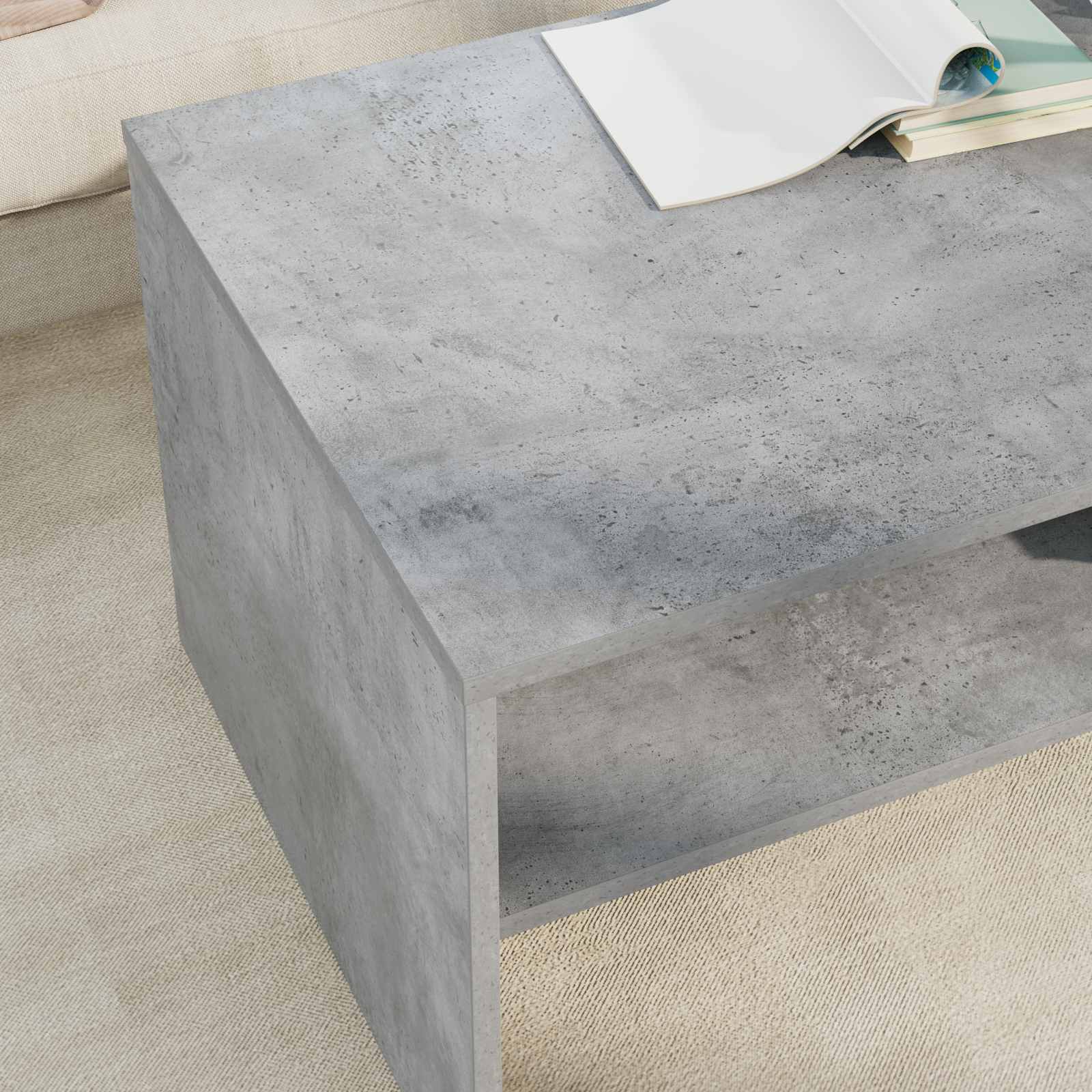 Couchtisch Beton Grau Holzwerkstoff