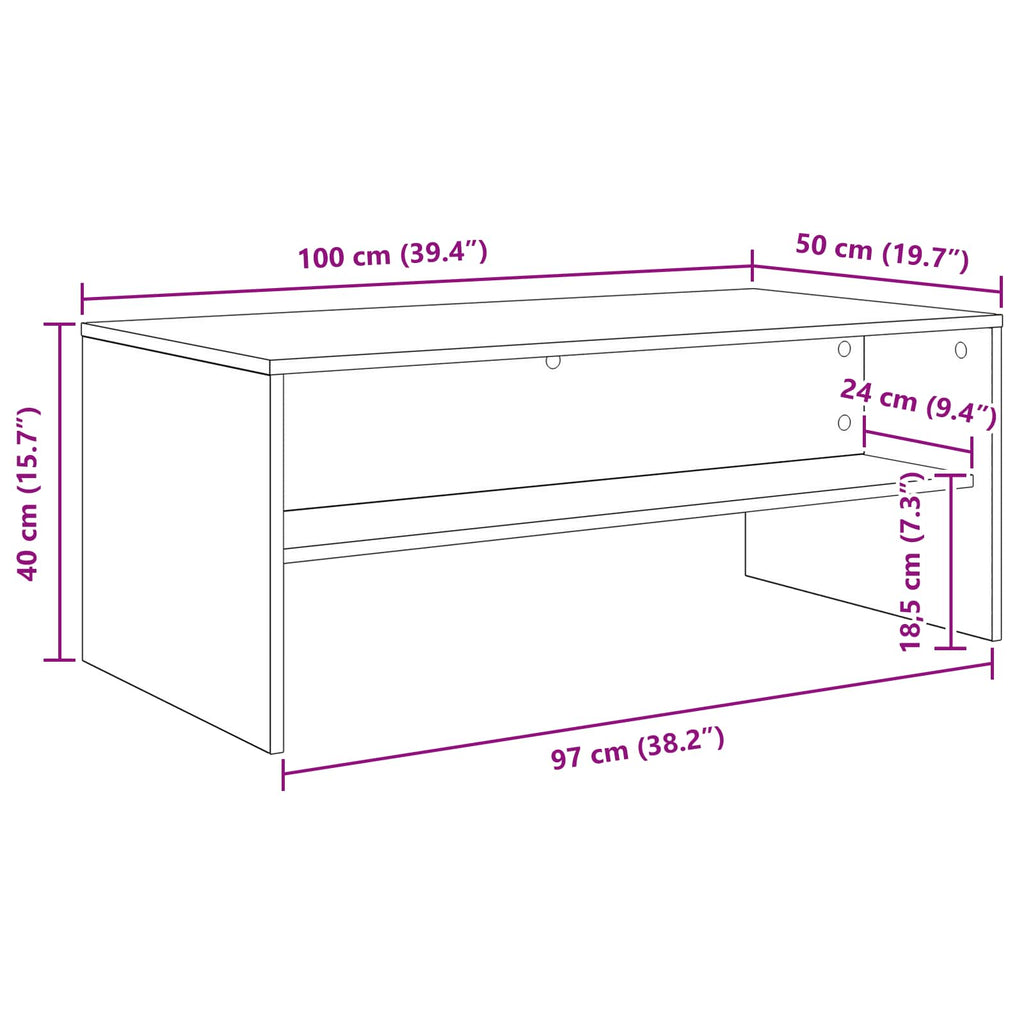 Couchtisch Beton Grau Holzwerkstoff