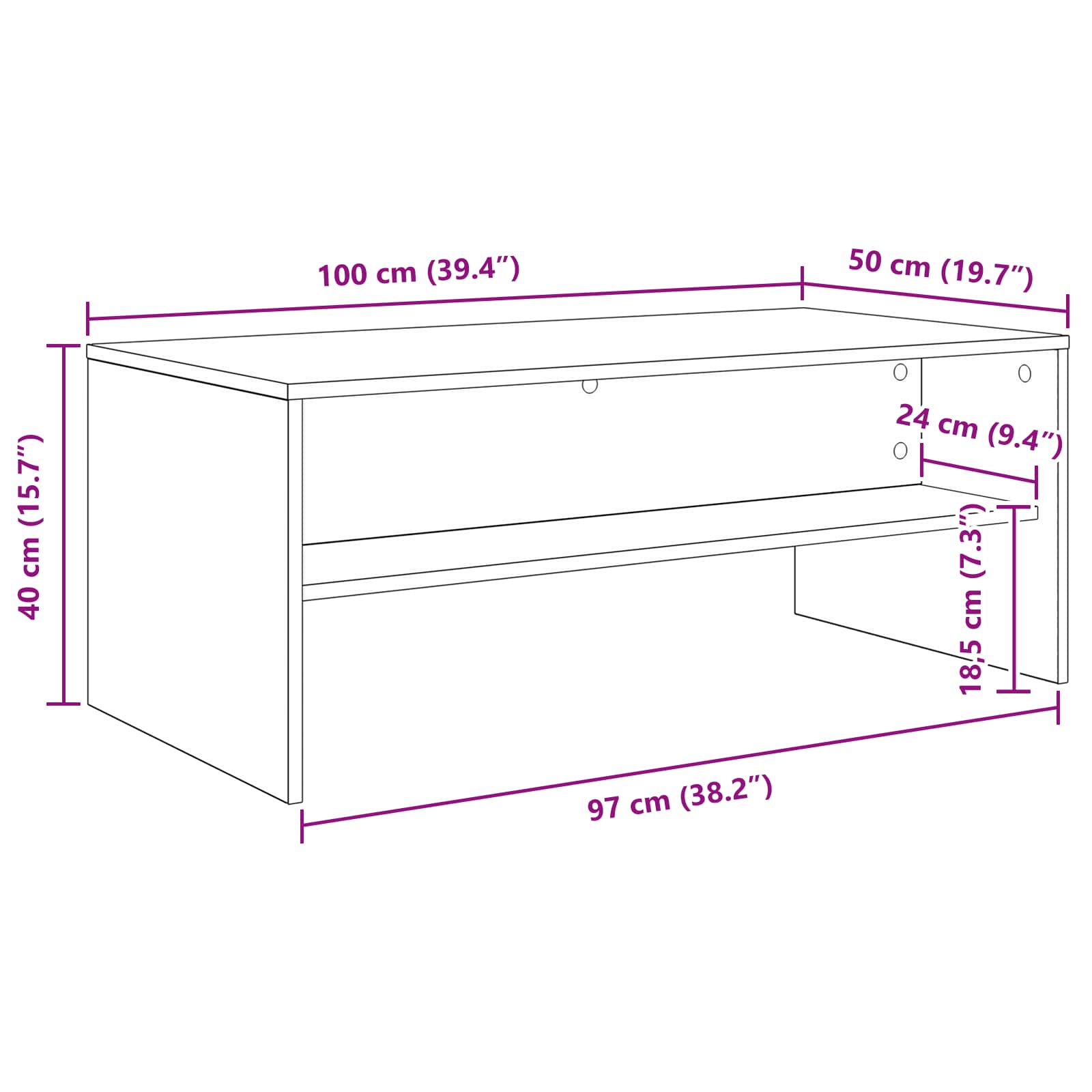 Couchtisch Beton Grau Holzwerkstoff