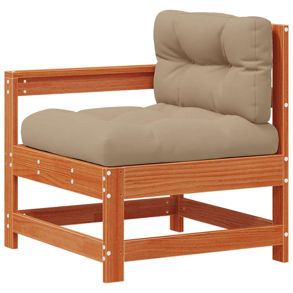2 Stück Gartenecksofa Massives Kiefernholz Wachsbraun