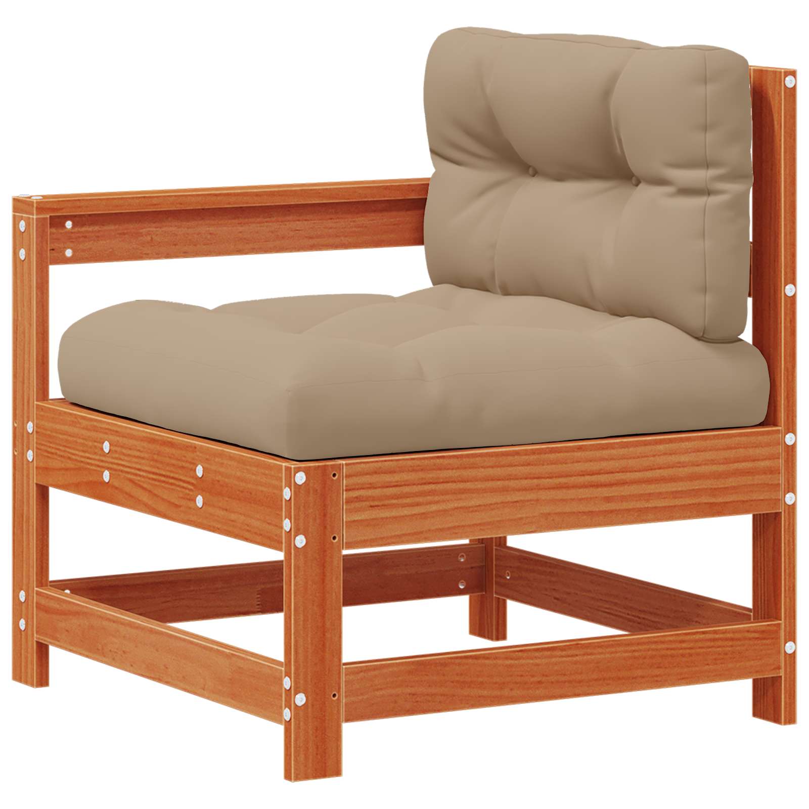 2 Stück Gartenecksofa Massives Kiefernholz Wachsbraun
