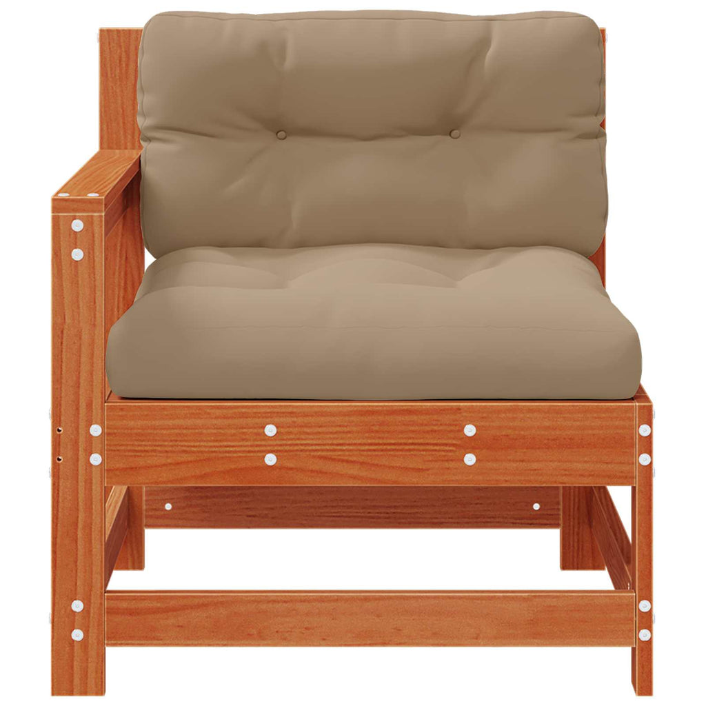 2 Stück Gartenecksofa Massives Kiefernholz Wachsbraun