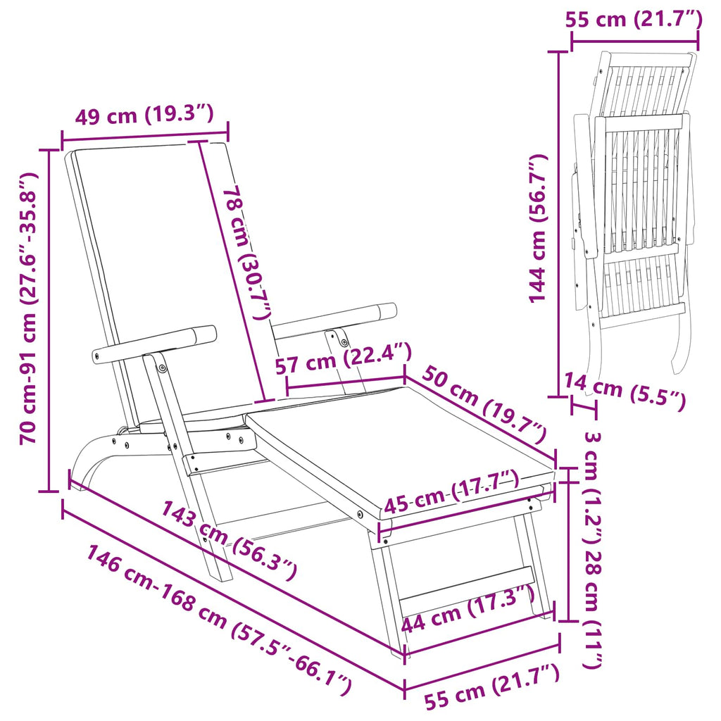 Liegestuhl Zum Verstellen Und Klappen 3 Pcs