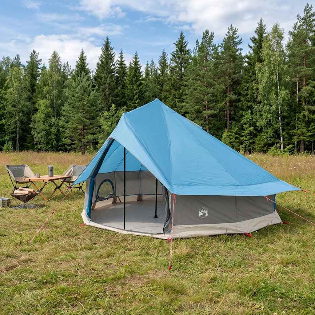 Tipi Zelt 4 Personen Braun Grau Polyester Und Stahl