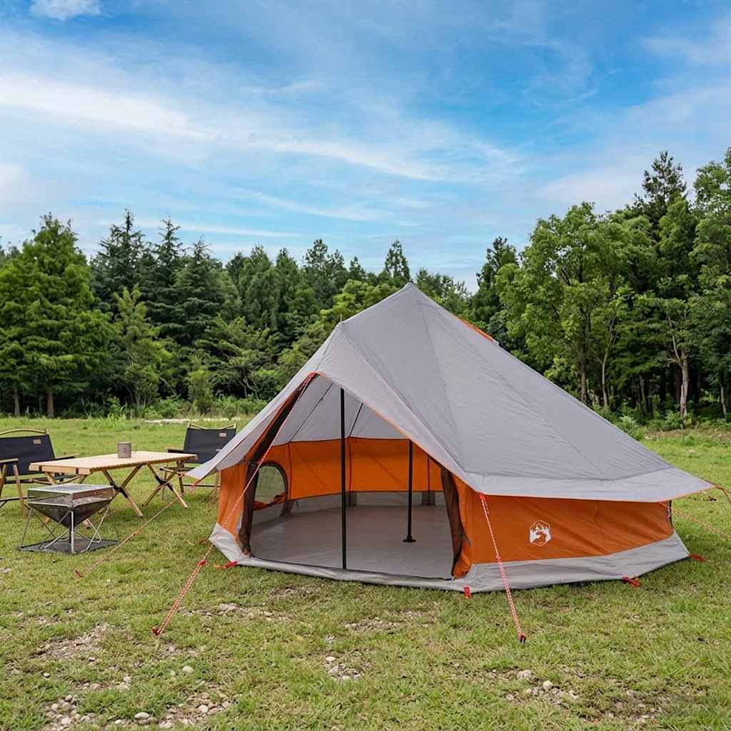 Tipi Zelt 4 Personen Braun Grau Polyester Und Stahl