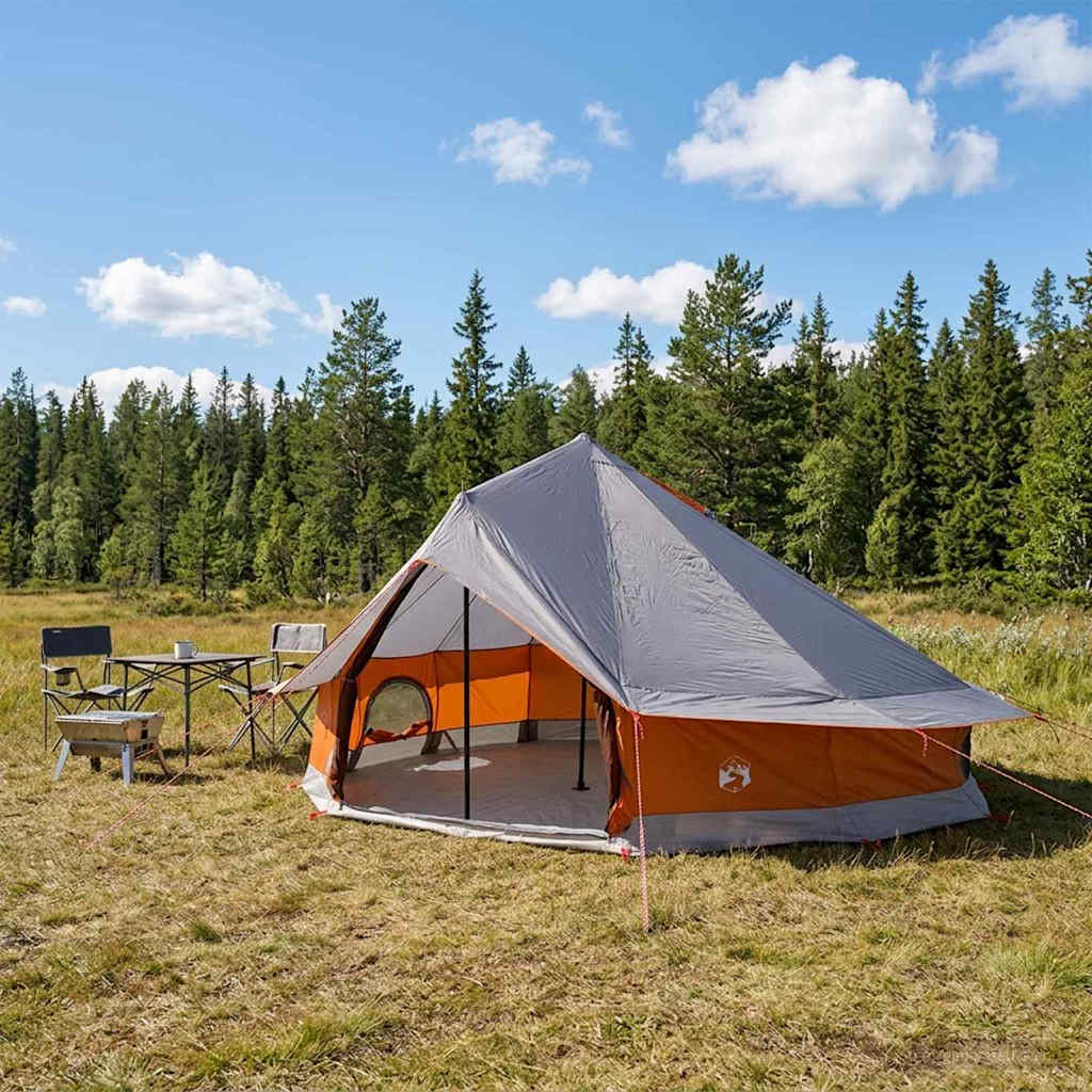 Tipi Zelt 4 Personen Braun Grau Polyester Und Stahl
