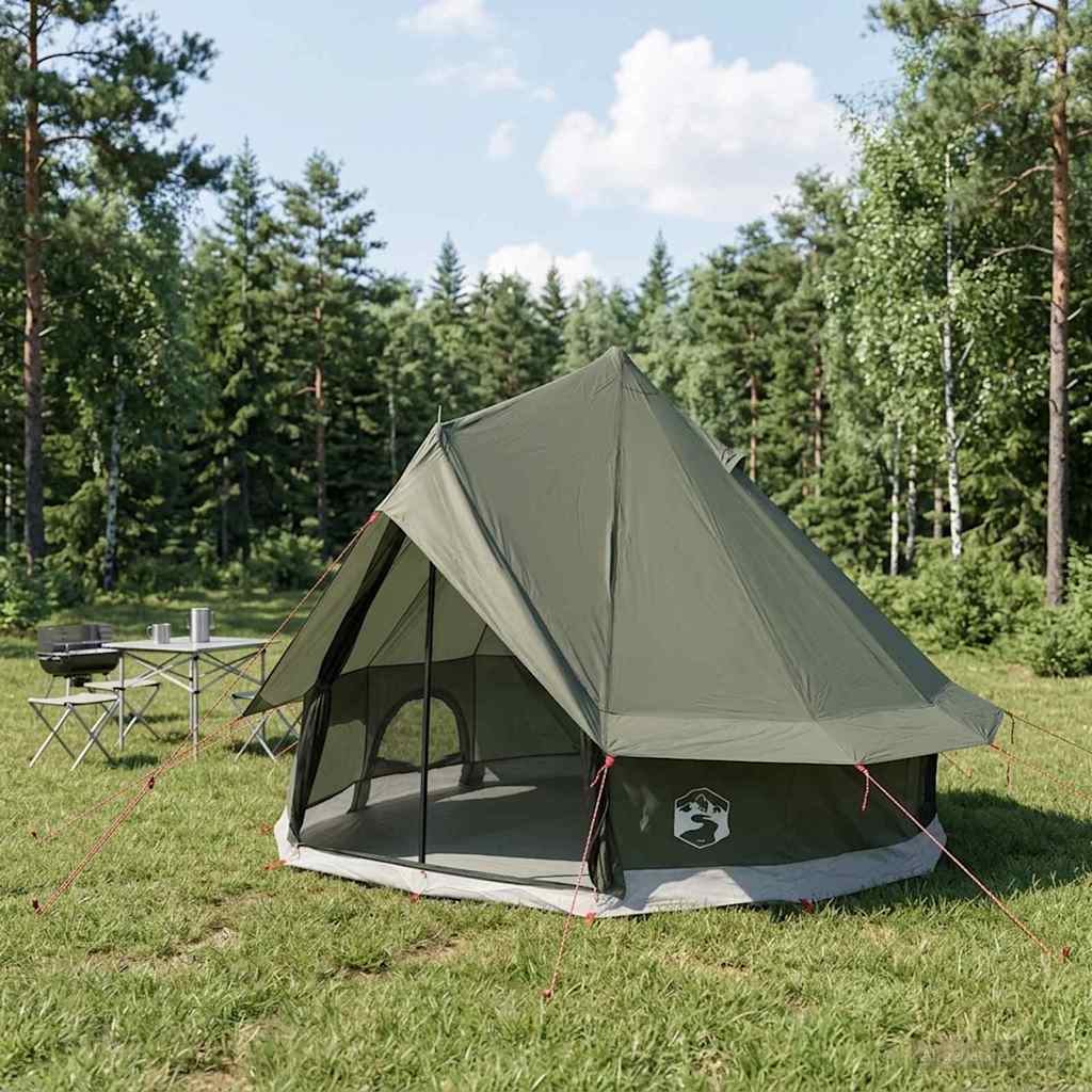 Tipi Zelt 4 Personen Braun Grau Polyester Und Stahl