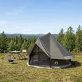 Tipi Zelt 4 Personen Braun Grau Polyester Und Stahl