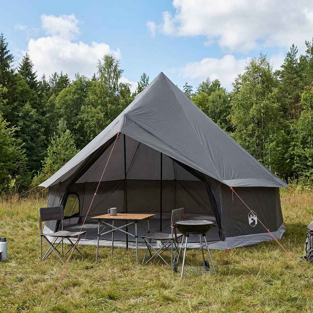 Tipi Zelt 4 Personen Braun Grau Polyester Und Stahl