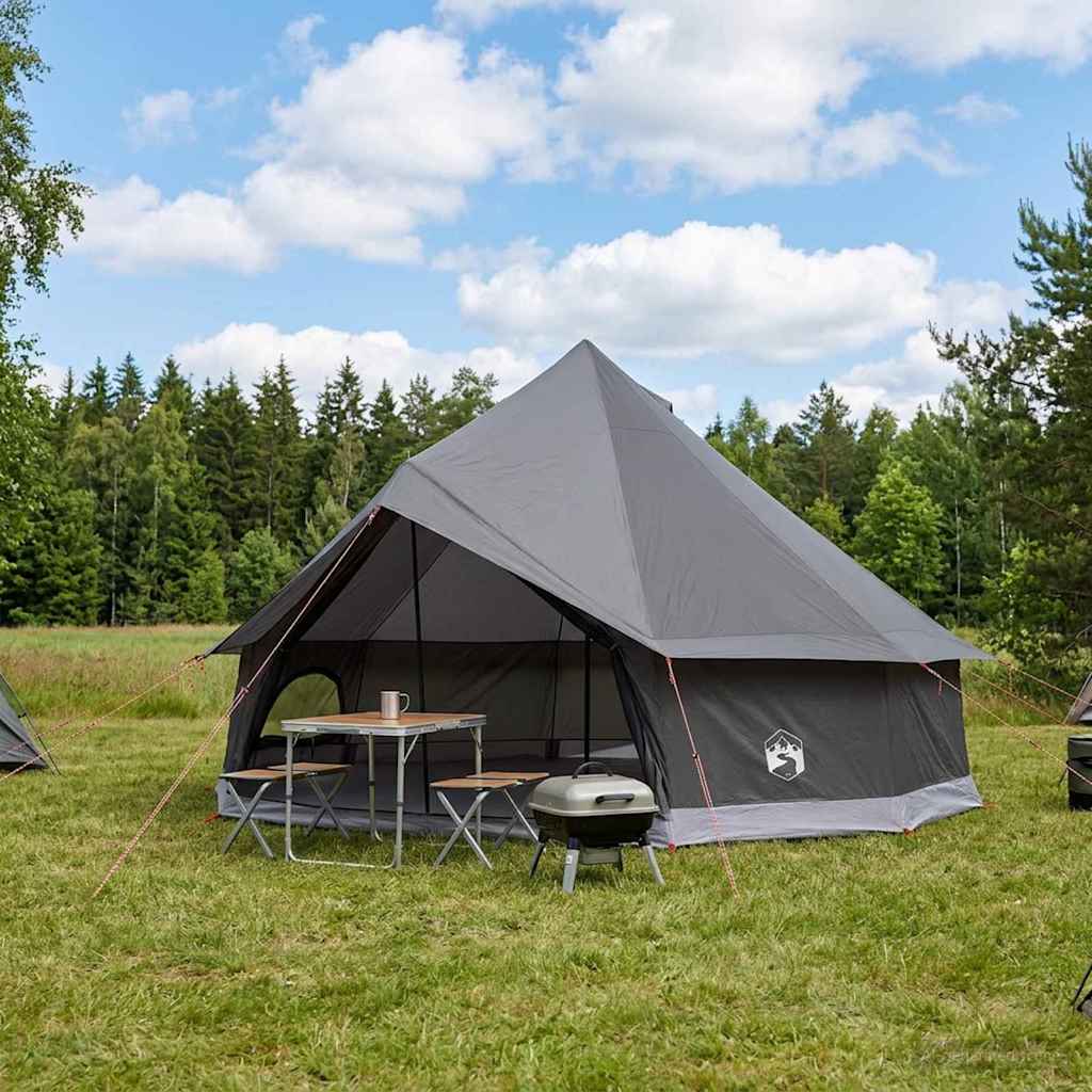 Tipi Zelt 4 Personen Braun Grau Polyester Und Stahl
