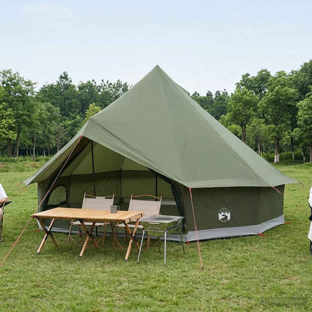 Tipi Zelt 4 Personen Braun Grau Polyester Und Stahl