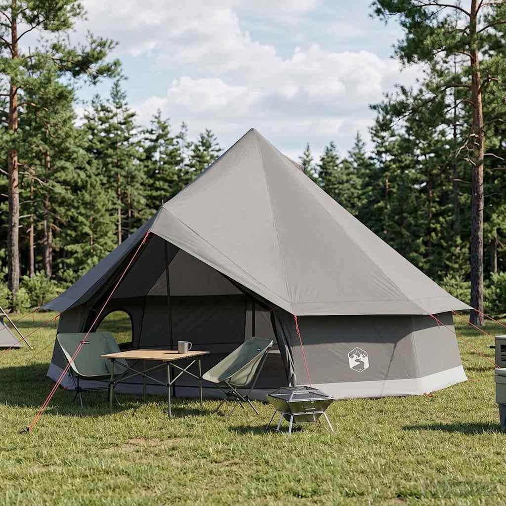 Tipi Zelt 4 Personen Braun Grau Polyester Und Stahl