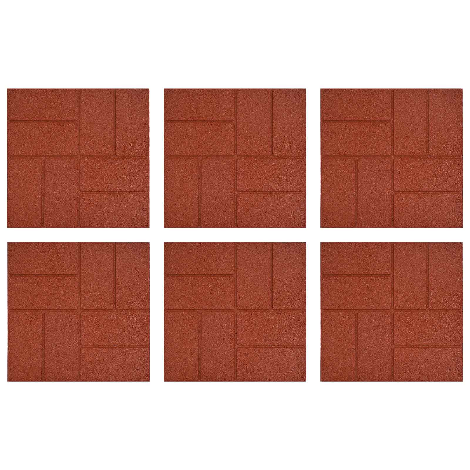Gehwegstein 6 Pcs 40,5 X 40,5 X 2 Cm Gummi