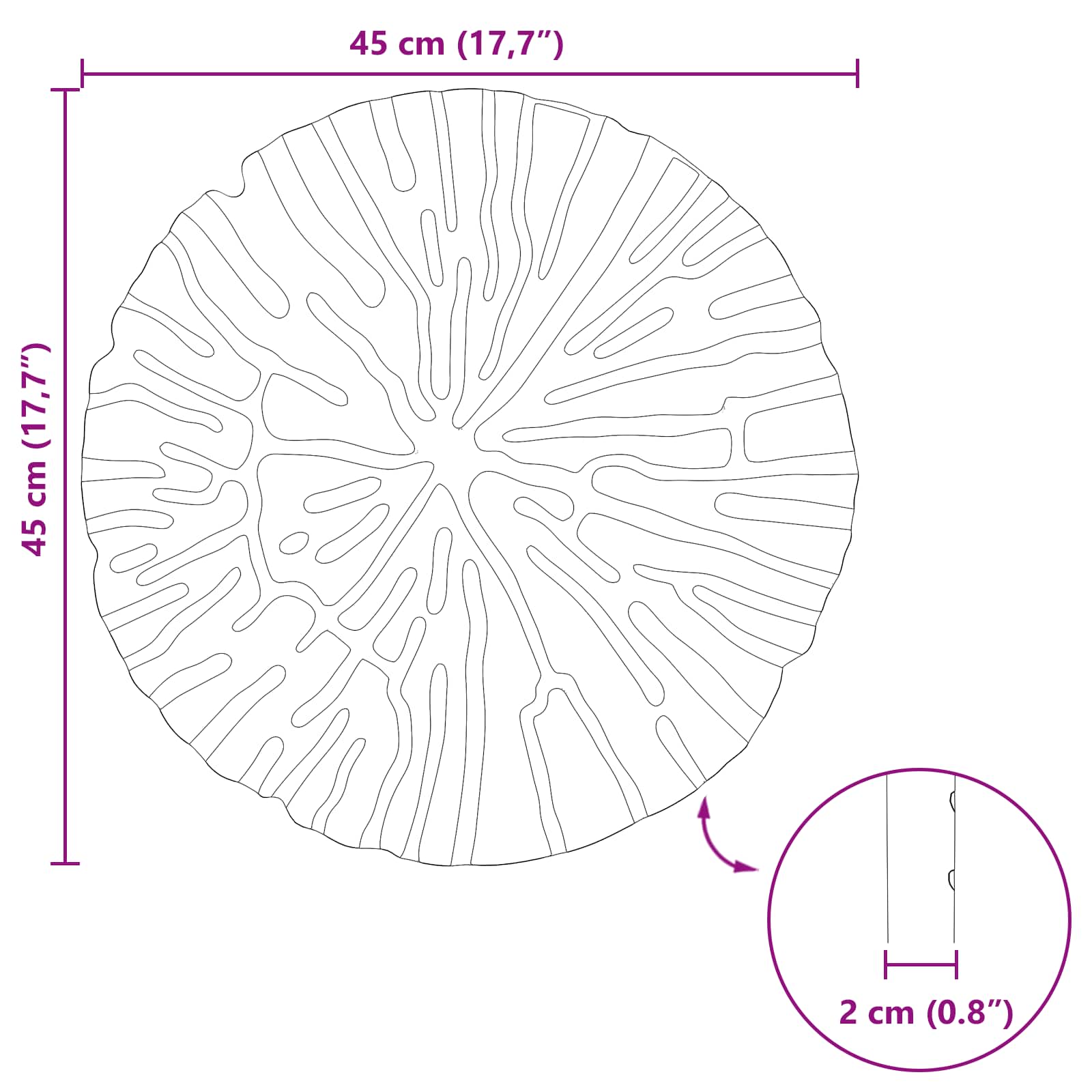 Trittsteine 6 Pcs Ø 45 X 1,8 Cm Gummi