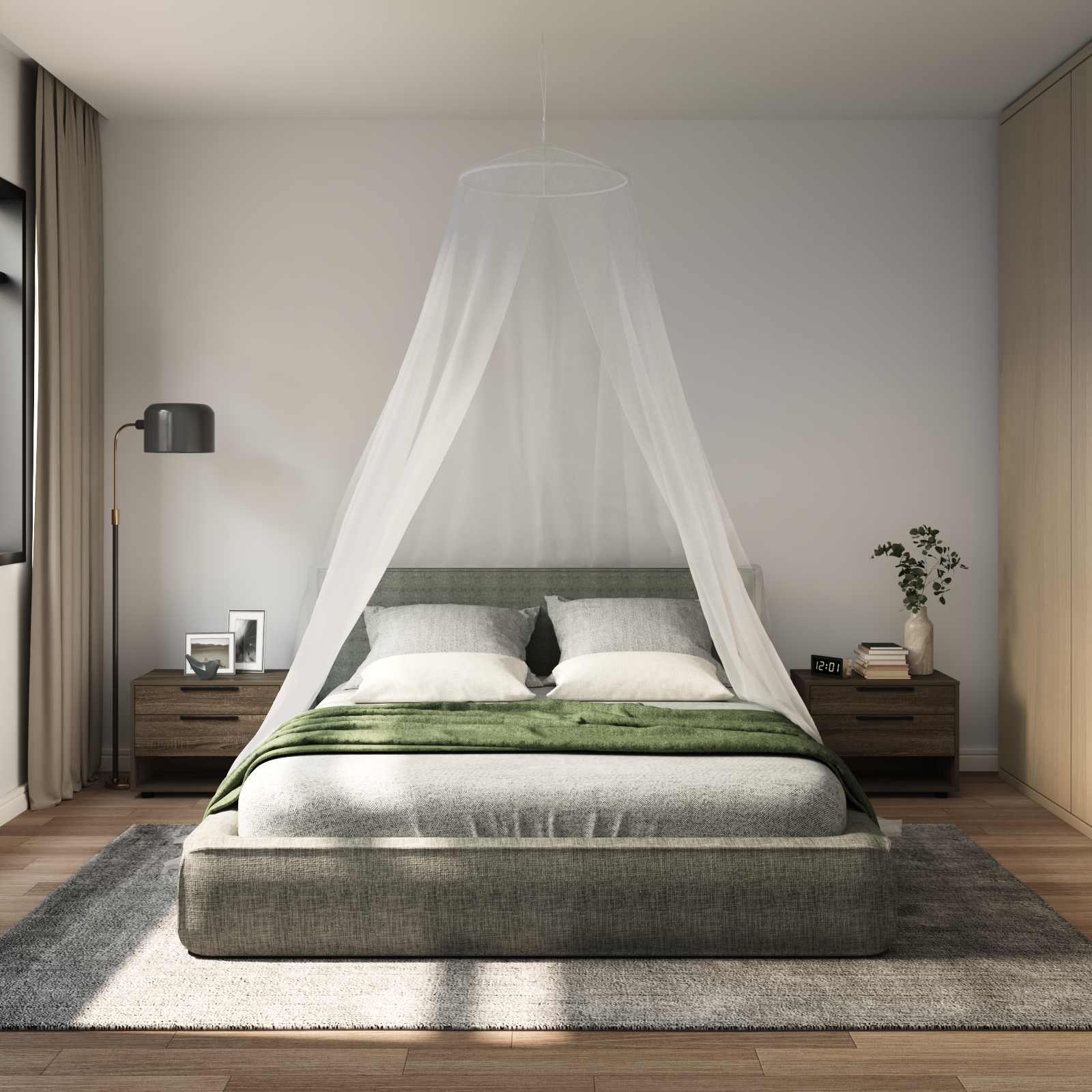 Moskito-Netz Für Das Bett 3 Pcs 156 Mesh ⌀56 X 220 Cm