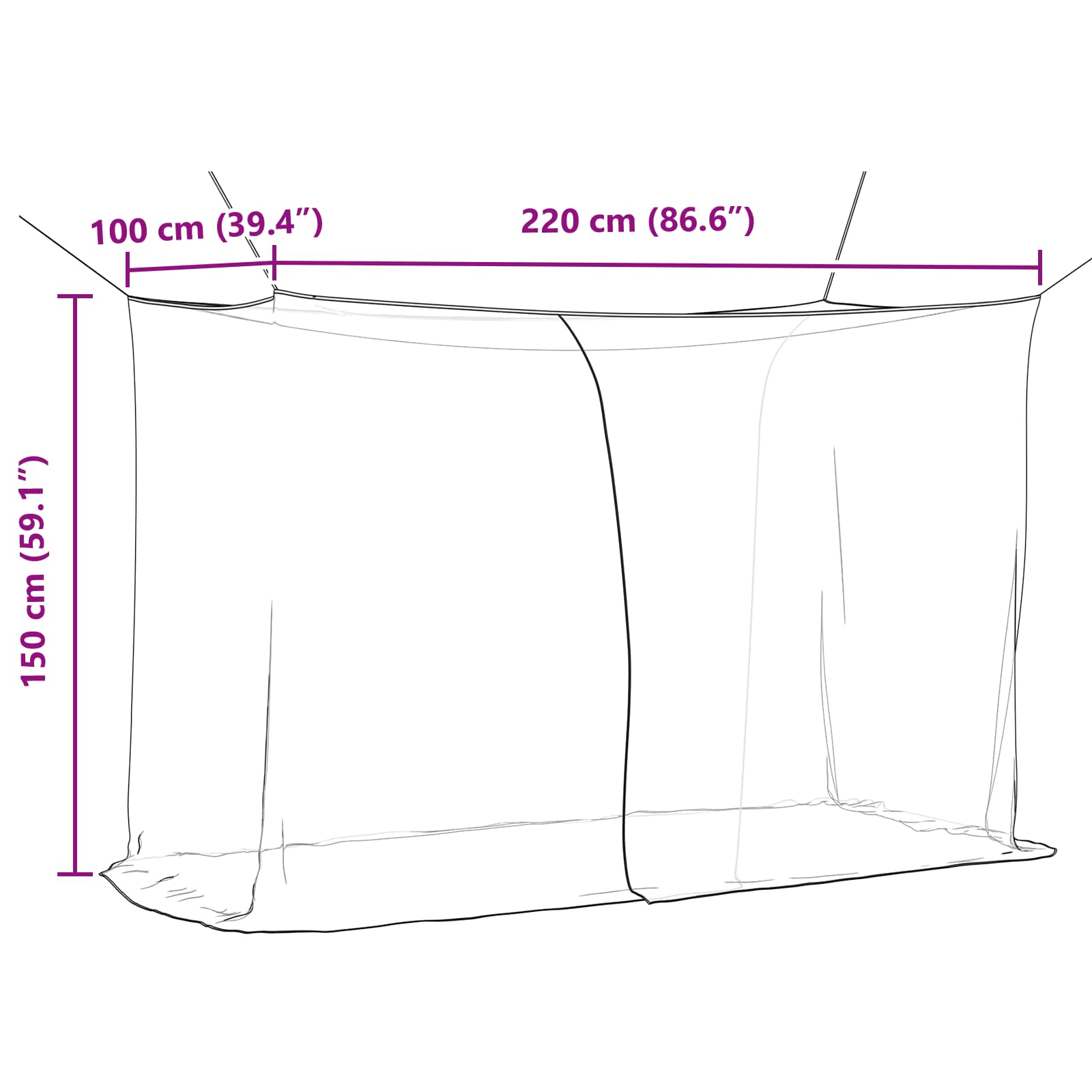 Moskito-Netz Für Bett 156 Maschen 3 Pcs Polyester