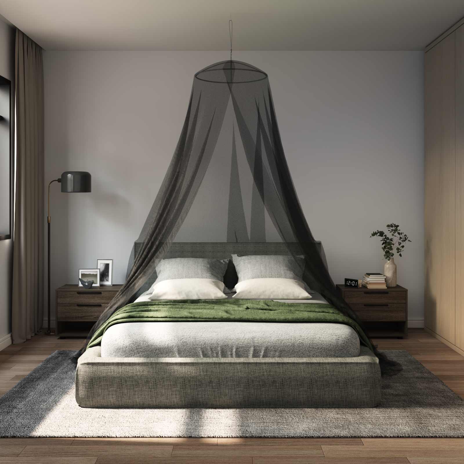 Moskito-Netz Für Das Bett 3 Pcs 156 Mesh ⌀56 X 220 Cm