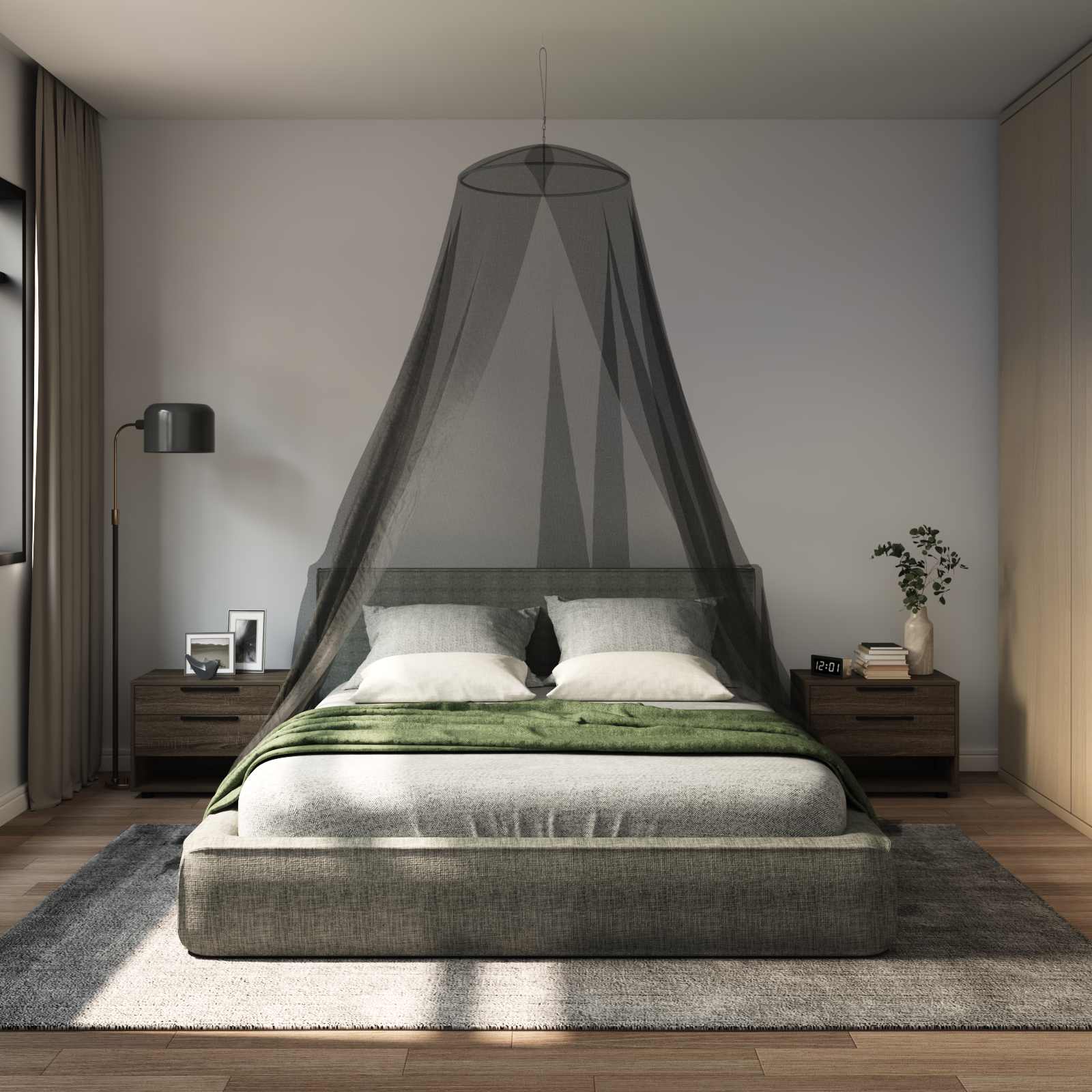 Moskito-Netz Für Das Bett 3 Pcs 156 Mesh ⌀56 X 220 Cm