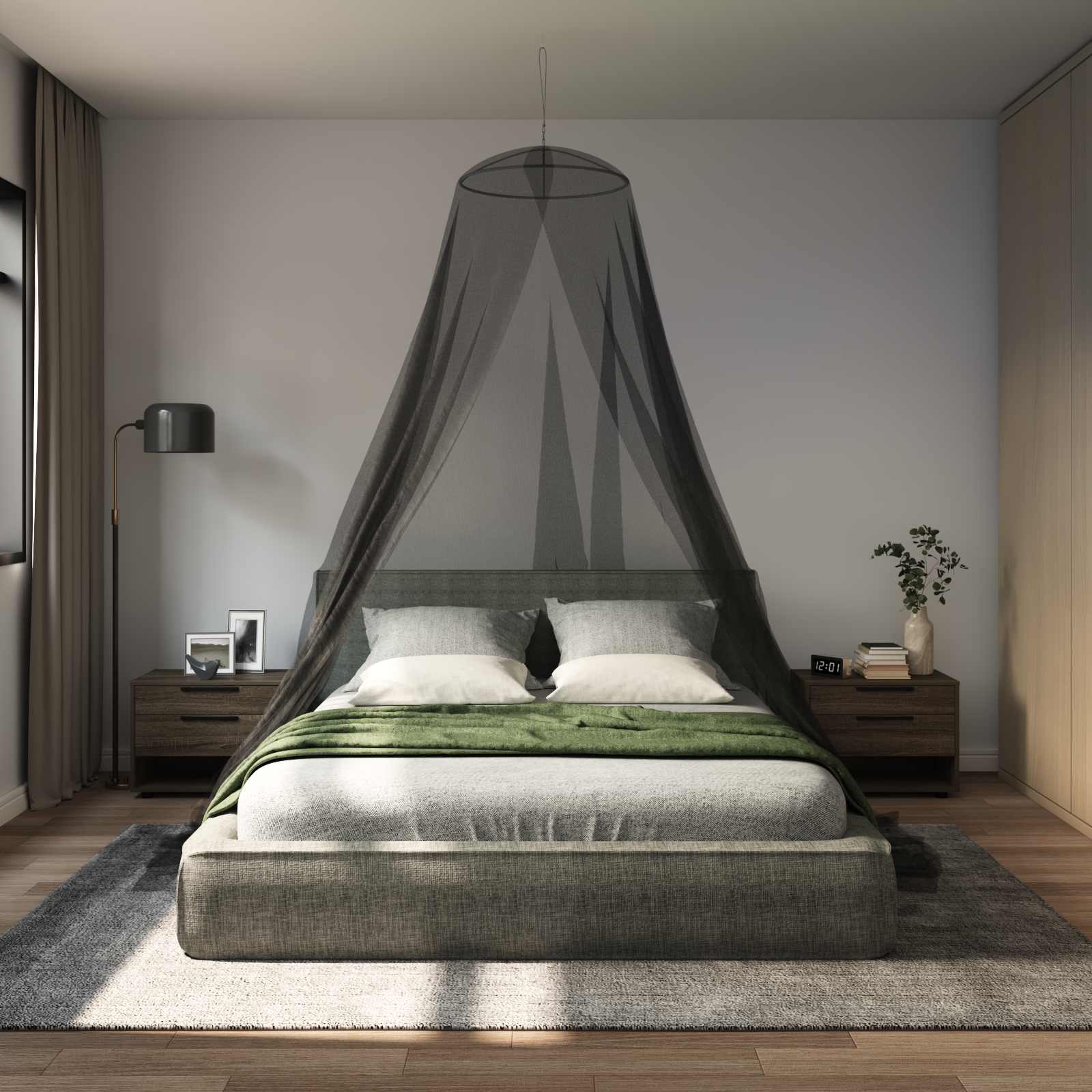 Moskito-Netz Für Das Bett 3 Pcs 156 Mesh ⌀56 X 220 Cm