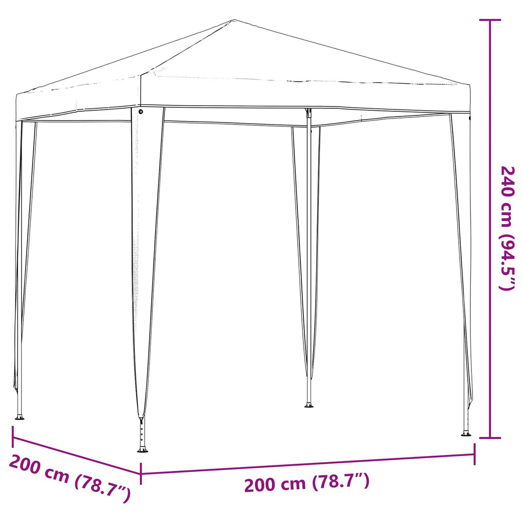 Party-Zelt 200 X 200 X 240 Cm Pe Und Stahl