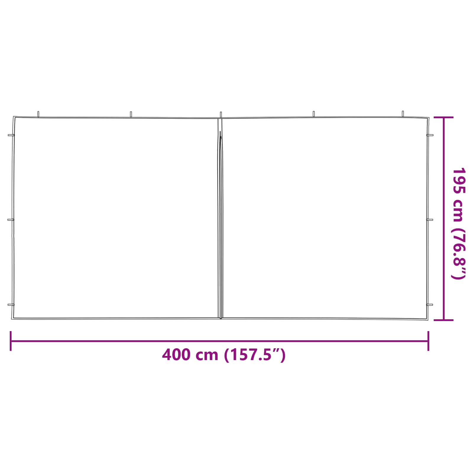 Party Zelt Seitenteil 2 Pcs Pe Und Stahl