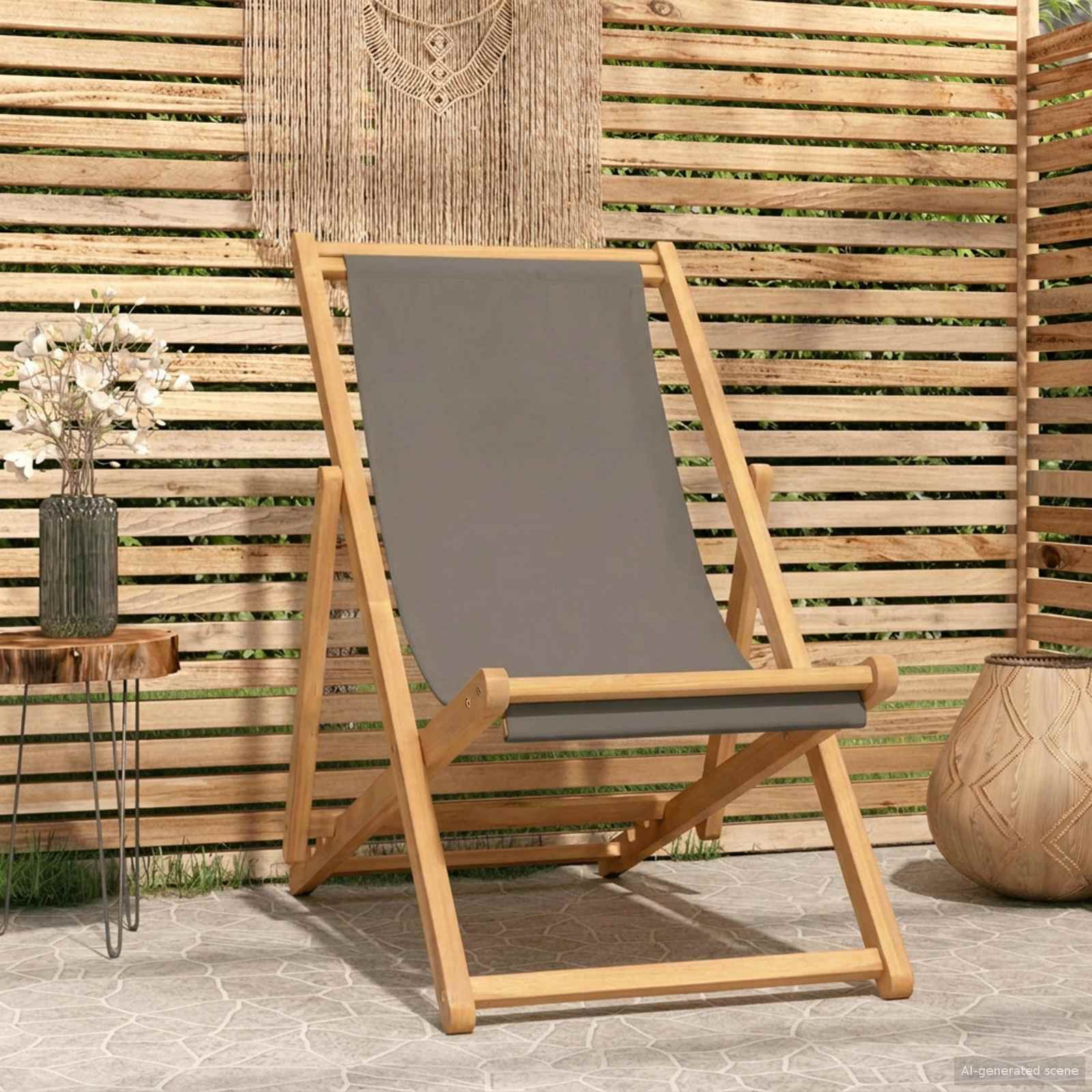 Liegestuhl Massivholz Teak