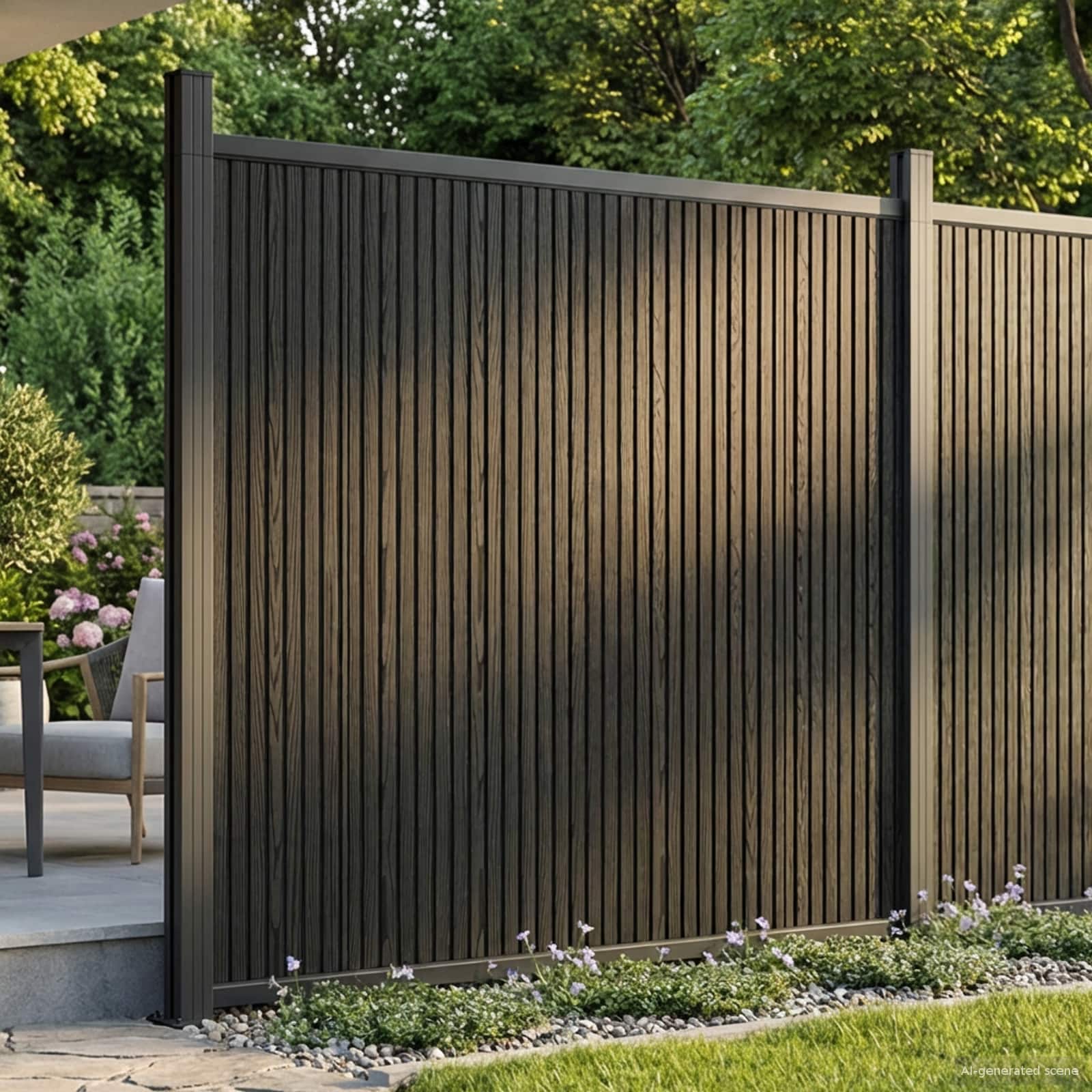 Zaunelement Wpc Und Aluminium