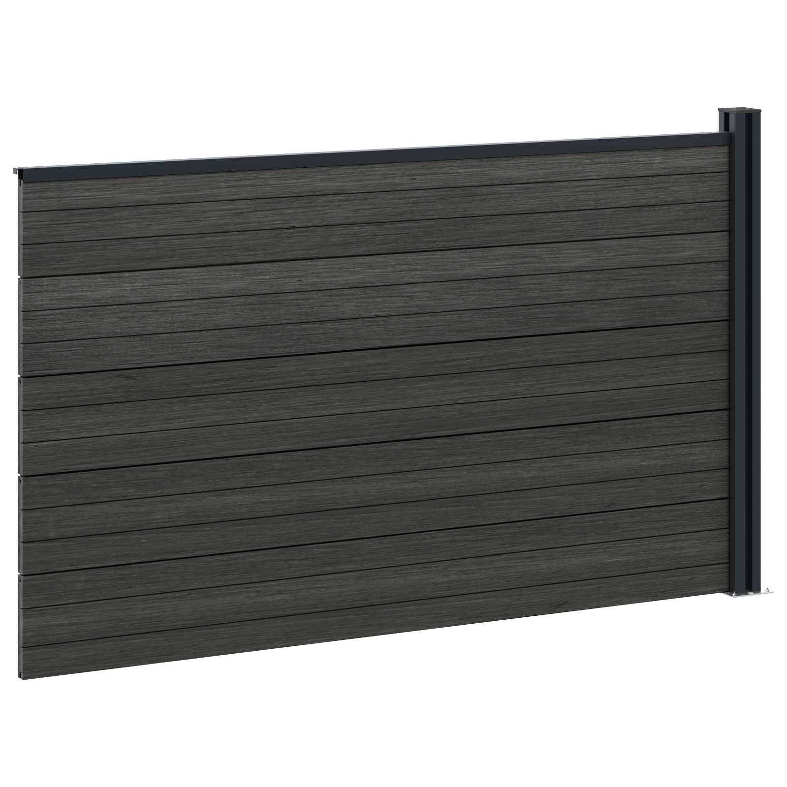 Zaunset 175 X 105 Cm Wpc Und Aluminium