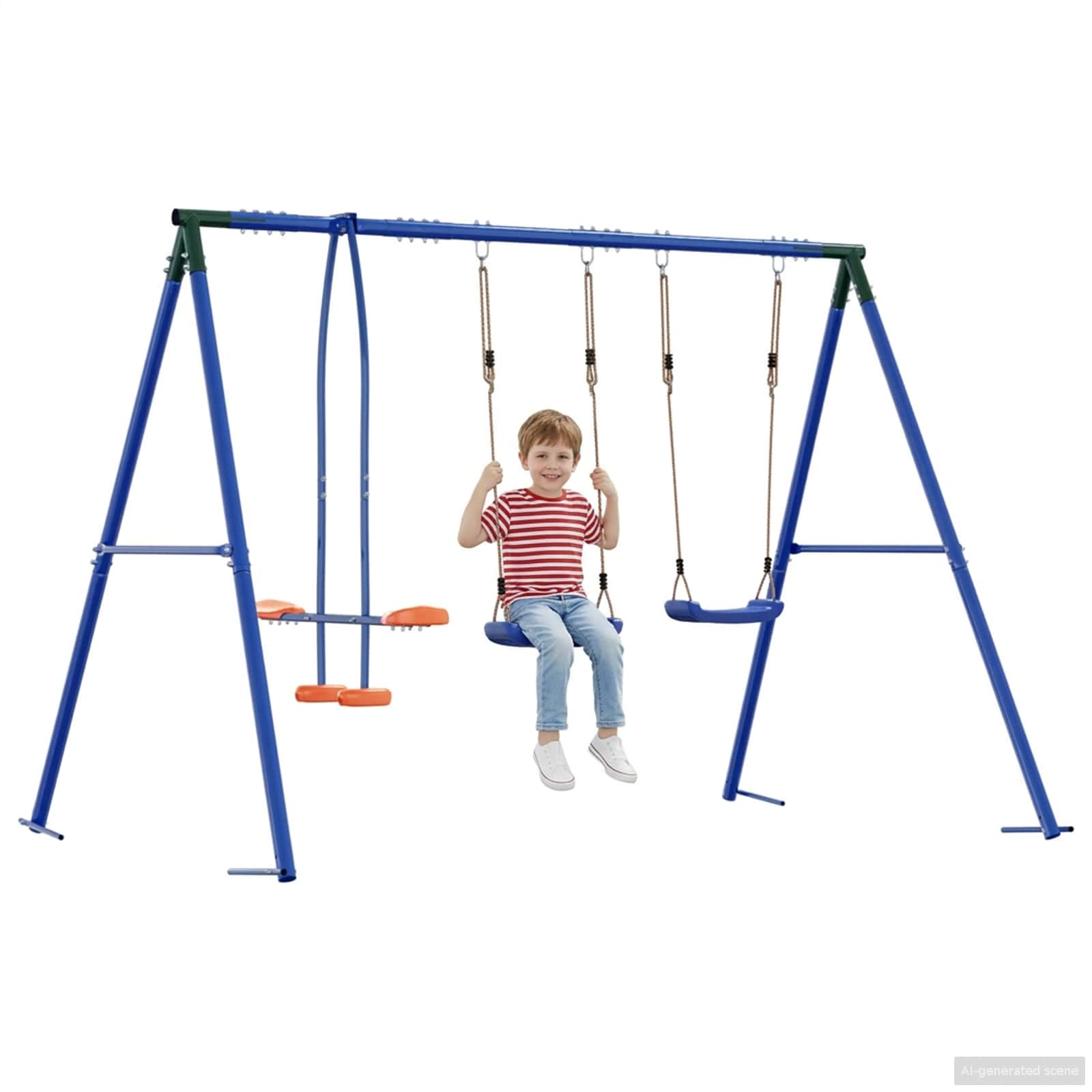 Outdoor Schaukelset Mehrfarbig 263 X 185 X 185 Cm Stahl Und Pe