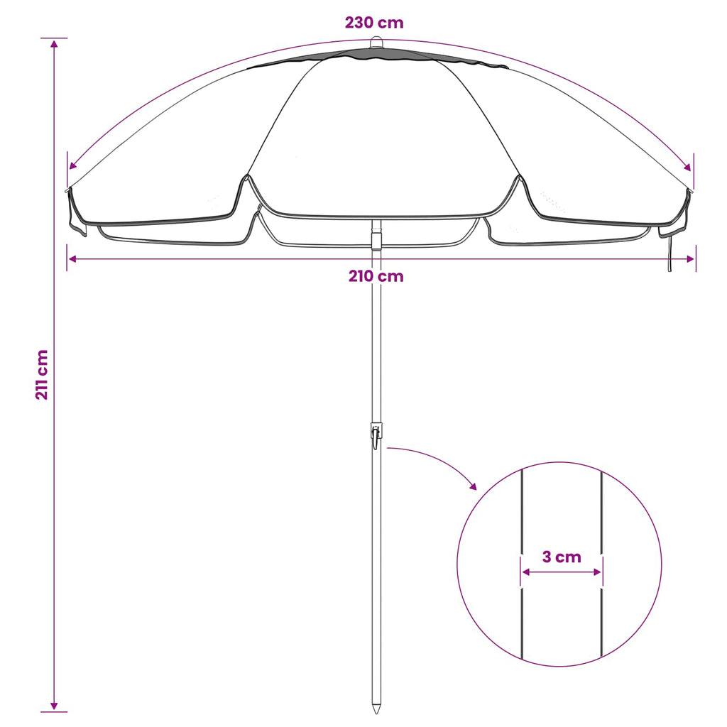 Garten-Sonnenschirm 170T Polyester