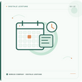 Wirkus Company – Microsoft Bookings: Kalender mit markiertem Datum, Zeitfenster und Uhr.